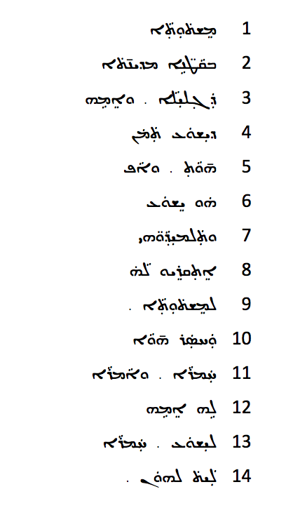 syriac later estrangela transcription